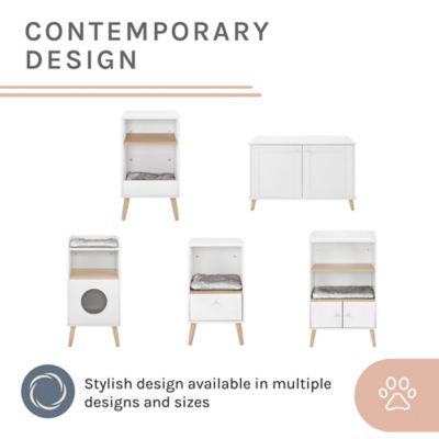 Image showing 7 th Sam's Pets Becky White Cat Litter Box Enclosure End Table, SP-CT1272WH