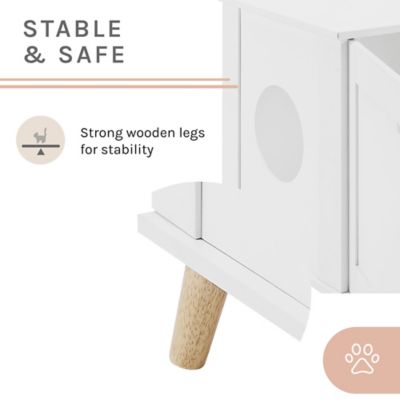 Image showing 8 th Sam's Pets Becky White Cat Litter Box Enclosure End Table, SP-CT1272WH