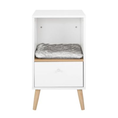 Image showing  28 in. Becky Single Rest Cat Tree with Drawer, White