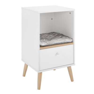 Image showing  28 in. Becky Single Rest Cat Tree with Drawer, White