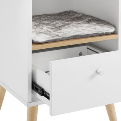 Image showing  28 in. Becky Single Rest Cat Tree with Drawer, White