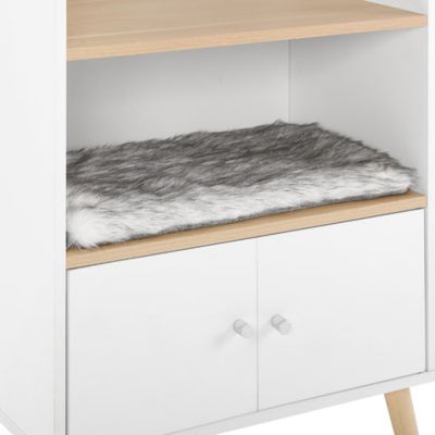 Image showing  39 in. Becky Single Rest Cat Tree Bookshelf with Drawer, White