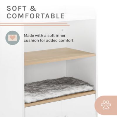 Image showing 9 th Sam's Pets 39 in. Becky Single Rest Cat Tree Bookshelf with Drawer, White