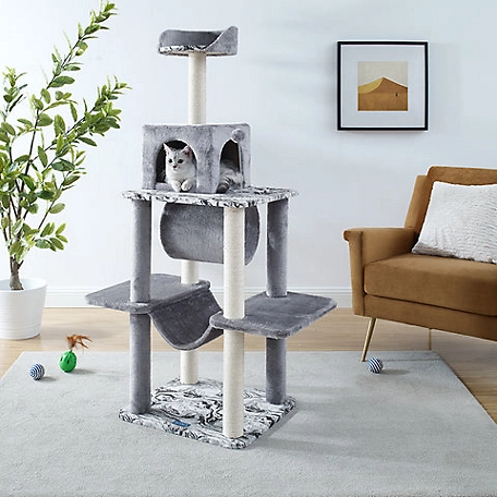 Sam's Pets 59 in. Dazzle Cat Scratching Tree, Gray