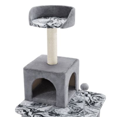 Image showing  59 in. Dazzle Cat Scratching Tree, Gray