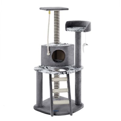 Image showing  47 in. Dazzle Cat Scratching Tree, Gray