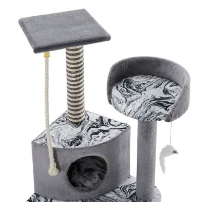 Image showing  47 in. Dazzle Cat Scratching Tree, Gray