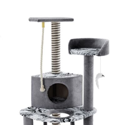 Image showing  47 in. Dazzle Cat Scratching Tree, Gray