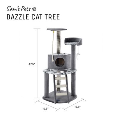 Image showing 9 th Sam's Pets 47 in. Dazzle Cat Scratching Tree, Gray