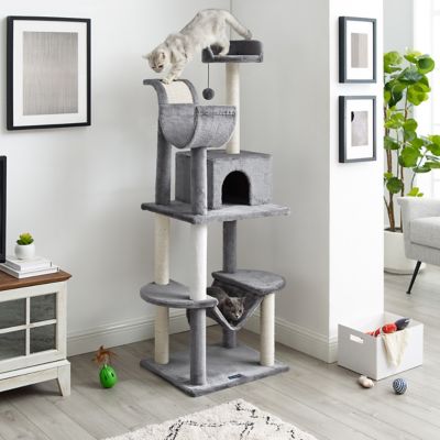 Sam's Pets 60 in. Submarine Hard Box Cat Tree, Gray