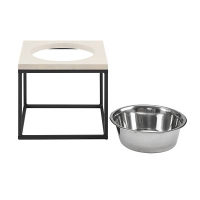 Image showing  Dan Wood and Stainless Steel Pet Bowl, Single
