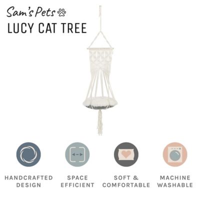 Image showing 6 th Sam's Pets Lucy Macrame White Cat Tree, SP-CB1292WH
