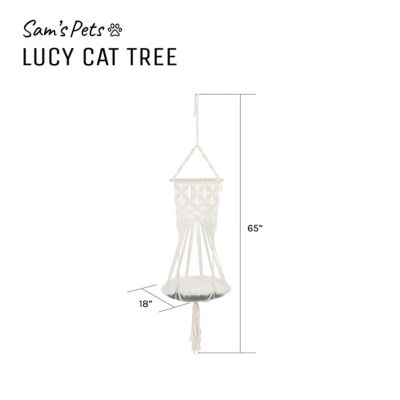 Image showing 9 th Sam's Pets Lucy Macrame White Cat Tree, SP-CB1292WH