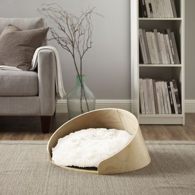 Image showing  Kuai Bent Wood Faux Fur Dog Bed