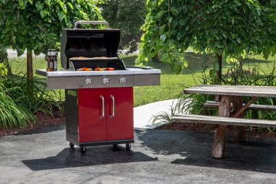 Image showing 9 th Dyna-Glo Propane Gas Cart Grill, 542 sq. in., Red