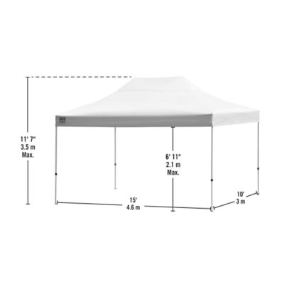 Image showing  10 ft. x 15 ft. Commercial White Pop-Up Tent Canopy