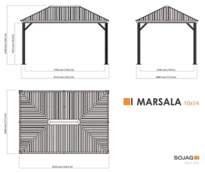 Image showing  Marsala 10 ft. x 14 ft. Gazebo