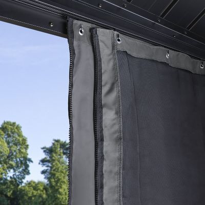 Image showing 7 th Sojag 10 ft. x 12 ft. Curtains for Savino Gazebo, Grey, Polyester, Outdoor Shades