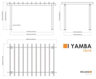 Image showing  Yamba 10 ft. x 16.5 ft. Pergola