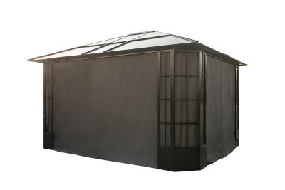 Sojag Grey Curtains for Savino Gazebo, 12 ft. x 14 ft., Polyester, Outdoor Shades