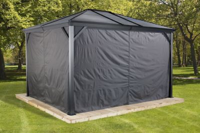 Image showing  Grey Curtains for Ventura Gazebo, 10 ft. x 10 ft., Polyester, Outdoor Shades