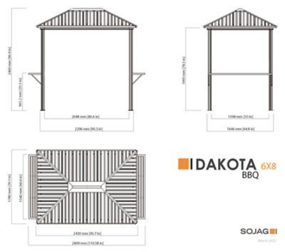 Image showing  6 ft. x 8 ft. Dakota BBQ Gazebo