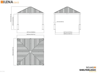 Image showing  Lena 12 ft. x 12 ft. Hard Top Gazebo