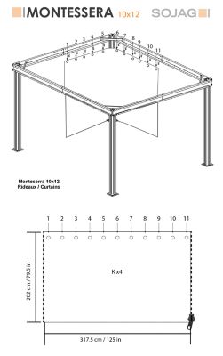 Image showing  White Curtain for Monteserra Gazebo, 10 ft. x 12 ft., Poly