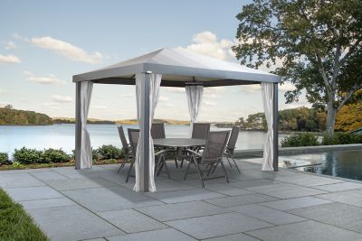 Image showing  White Curtain for Monteserra Gazebo, 10 ft. x 12 ft., Poly