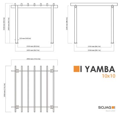 Image showing  Yamba 10 ft. x 10 ft. Pergola