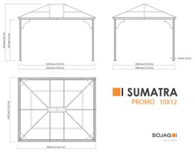 Image showing  10 ft. x 12 ft. Brown Curtains for Sumatra Gazebo, Poly, Outdoor Shades