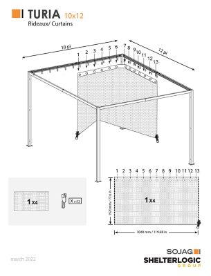 Image showing  Turia Grey Polyester Curtains 10 ft. x 12 ft.