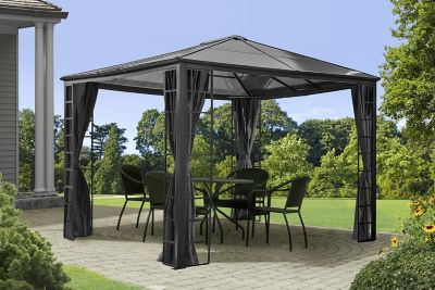 Image showing  Turia Grey Polyester Curtains 10 ft. x 12 ft.