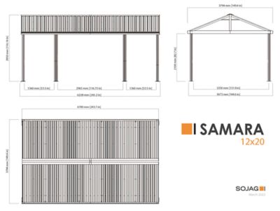 Image showing  Samara Enclosure Kit for 12 ft. x 20 ft. Carports, Dark Grey