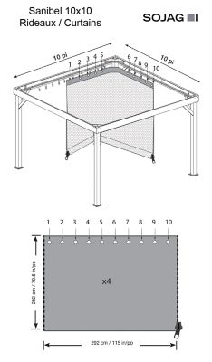 Image showing  Sanibel Brown Polyester Curtains 10 ft. x 10 ft.