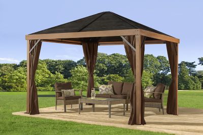 Image showing  Sanibel Brown Polyester Curtains 10 ft. x 10 ft.