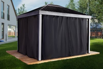 Image showing  10 ft. x 12 ft. Skylight Spun Polyester Curtains, Black