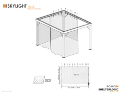 Image showing  10 ft. x 12 ft. Skylight Spun Polyester Curtains, Black