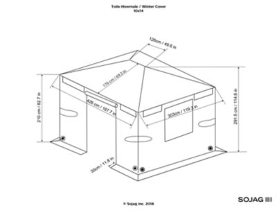 Image showing  10 ft. x 14 ft. Winter Cover for Gazebos, Grey