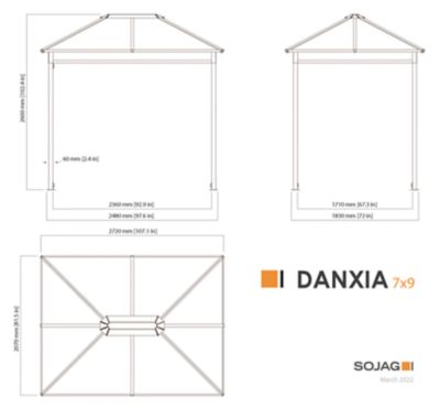 Image showing 7 th Sojag Danxia Teal 7 ft. x 9 ft. Gazebo