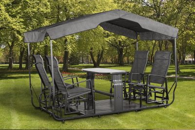 Image showing  Charcoal Houston 4-Seater Glider Swing