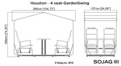 Image showing  Charcoal Houston 4-Seater Glider Swing