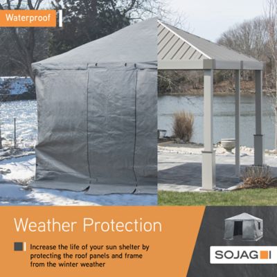 Image showing  12 ft. x 20 ft. Cover for Gazebos, Grey Winter