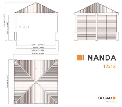 Image showing  Nanda 12 ft. x 12 ft. Gazebo, 500-9168013