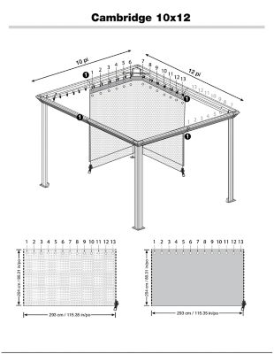 Image showing  Cambridge Grey Spun Polyester Curtains 10 ft. x 12 ft.