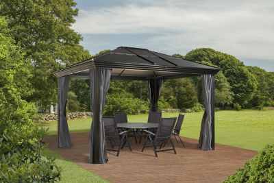 Image showing  Cambridge Grey Spun Polyester Curtains 10 ft. x 12 ft.