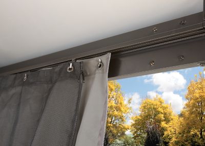 Image showing  Cambridge Grey Spun Polyester Curtains 10 ft. x 12 ft.