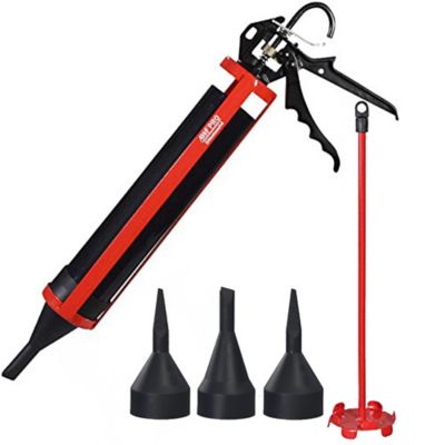 AWF PRO 32 oz. Mortar Pointing and Grout Caulk Gun with 12:1 Thrust and 4 Replacement Tips