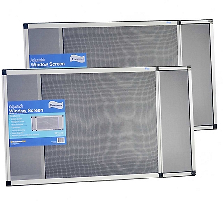 Fenestrelle 20 x 28 in. Two Expandable Fiberglass Window Screens & Storage Bag, Adjustable to Vertical or Horizontal Openings