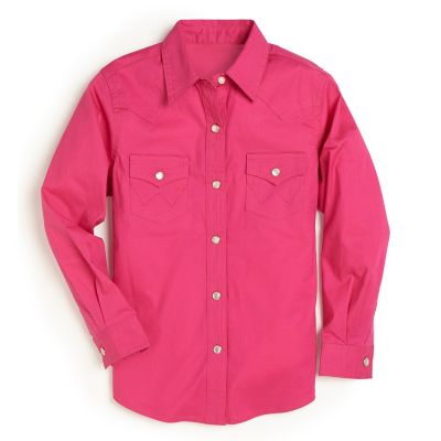 Image showing 0 th Wrangler Girls' Western Long-Sleeve Snap-Front Shirt
